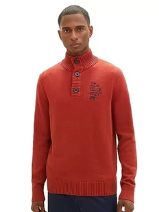TOM TAILOR sweter męski, 14302 - Velvet Red, XL - Swetry męskie - miniaturka - grafika 1