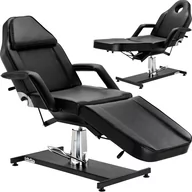 Fotele kosmetyczne - Fotel kosmetyczny hydrauliczny obrotowy spa czarny leżanka - miniaturka - grafika 1