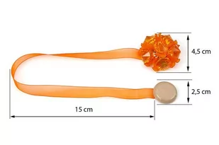 Upinacz dekoracyjny z magnesem kwiatek pomarańczowy x2 - Akcesoria do wystroju okien - miniaturka - grafika 1