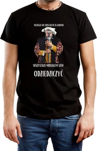 T-SHIRT MĘSKI DLA FANA 1607 SZLACHTA ŚMIESZNA KOSZULKA CZARNA R-XXL A531 - Koszulki męskie - miniaturka - grafika 1