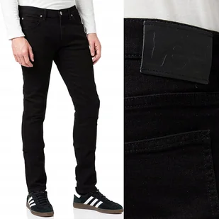 Lee LUKE SLIM Clean Black MOCNO ZWĘŻANE CZARNE SPODNIE JEANSOWE W31 L32 - Spodnie męskie - miniaturka - grafika 1
