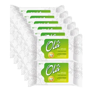 12 x OLA nawilżany papier toaletowy z kwasem mlekowym i rumianku 40 sztuk - Papier toaletowy - miniaturka - grafika 1
