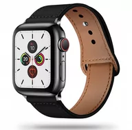 Akcesoria do smartwatchy - GK PROTECTION, Skórzany Pasek Apple Watch 1/2/3/4/5/6/SE (42/44 mm), czarny - miniaturka - grafika 1