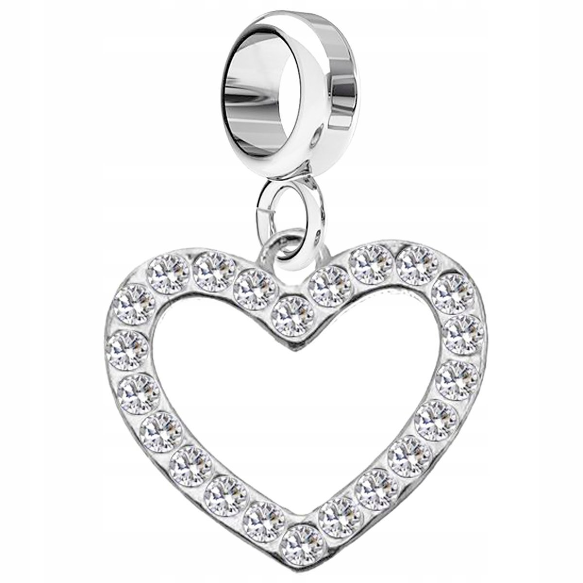 Charms Srebrny Serce Cyrkonie Serduszko Heart z Cyrkoniami SREBRO 925