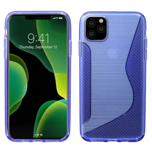 iPhone 11 Pro Max // S-Line TPU Silikonowe etui ochronne Silikonowa obudowa Akcesoria Bumper Niebieski ze szkłem ochronnym 9H - Etui i futerały do telefonów - miniaturka - grafika 1
