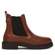Botki damskie - Sztyblety Tommy Hilfiger Cleated FW0FW08766 Brązowy - miniaturka - grafika 1