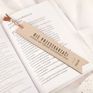 Zakładki indeksujące - Skórzana ZAKŁADKA Do Książki Z Grawerem Nie Przeszkadzać - miniaturka - grafika 1
