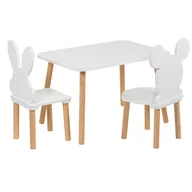 Zestawy mebli dla dzieci - Zestaw Stolik 50/70 cm i dwa krzesełka Miki i Królik - miniaturka - grafika 1
