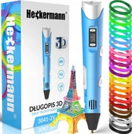 Długopisy 3D - Długopis 3D Heckermann 3041-2Y Niebieski + 115m filamentu - miniaturka - grafika 1