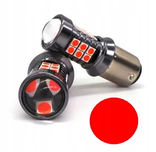 żarówka P21/5W Led BAY15D 12V Can 1400lm czerwona - Żarówki samochodowe - miniaturka - grafika 1