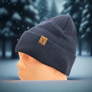 Ciepła Męska czapka zimowa Granatowa L/XL ST-538F - Czapki damskie - miniaturka - grafika 1