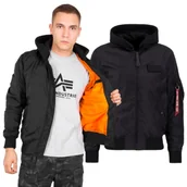 Odzież taktyczna i umundurowanie - Alpha Industries Kurtka MA-1 TT Hood 196108 515 - Czarna - miniaturka - grafika 1