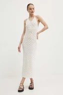 Sukienki - Superdry sukienka kolor beżowy maxi dopasowana W8011736A-8ML - miniaturka - grafika 1