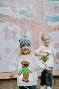 T-shirt oversize Bart Teddy cream - Koszulki dla chłopców - miniaturka - grafika 1