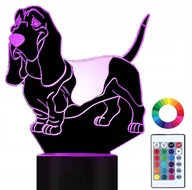 Lampy stojące - Lampka Nocna 3D LED Basset Piesek Grawer Imię - miniaturka - grafika 1