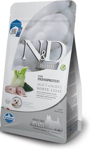 FARMINA N&D White Dog Sea Bass, Spirulina& Fenel Adult Mini 2kg