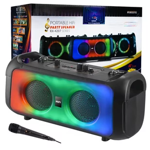 Mocny Głośnik Bluetooth Przenośny Boombox Mikrofon Usb Sd Radio Fm Karaoke - Power audio - miniaturka - grafika 1