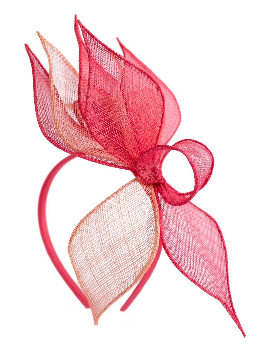 Fascynator Opaska Toczek Lniany Z Kokardą Na Wesele Ślub Elegancki Stylowy