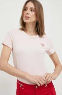 Koszulki sportowe damskie - Guess t-shirt damski kolor różowy - miniaturka - grafika 1
