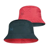Czapki i chusty sportowe męskie - Kapelusz dwustronny Buff Travel Bucket Hat Collage Red- Black - miniaturka - grafika 1