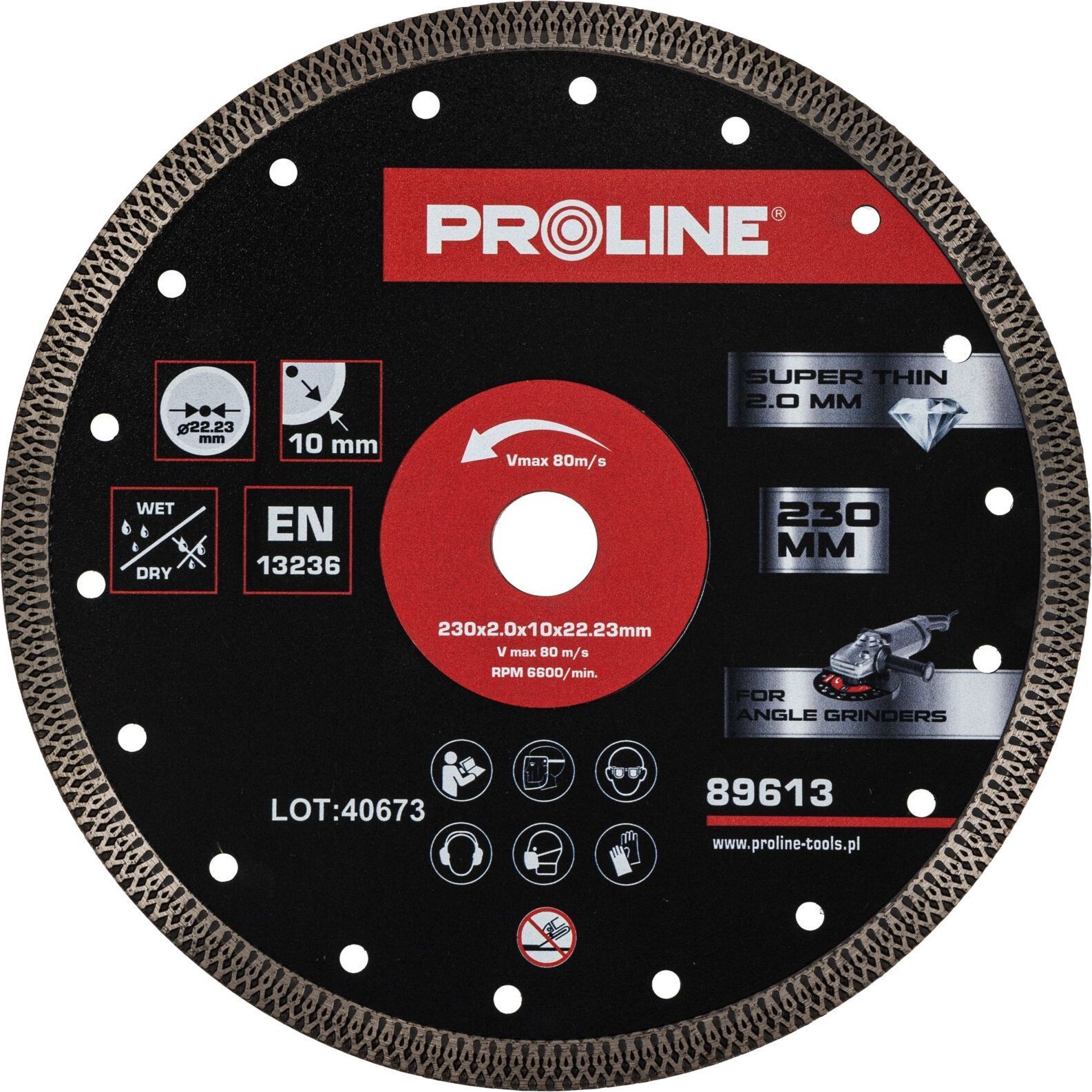 Proline Tarcza diamentowa do cięcia,cienka,230*2.0*10*22.23,