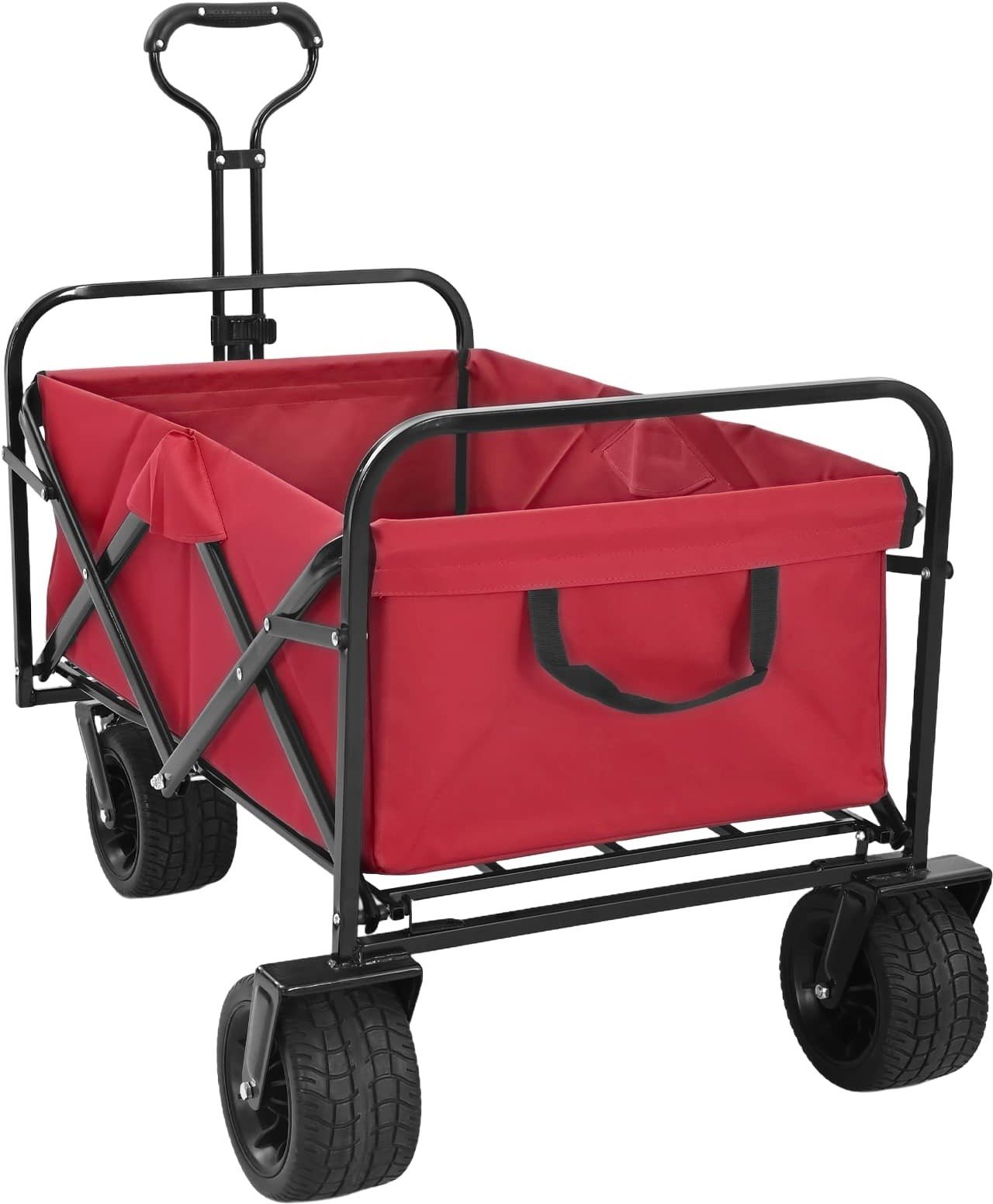 vidaXL Składany Wózek Ręczny Czerwony 89 x 63 x 96 cm