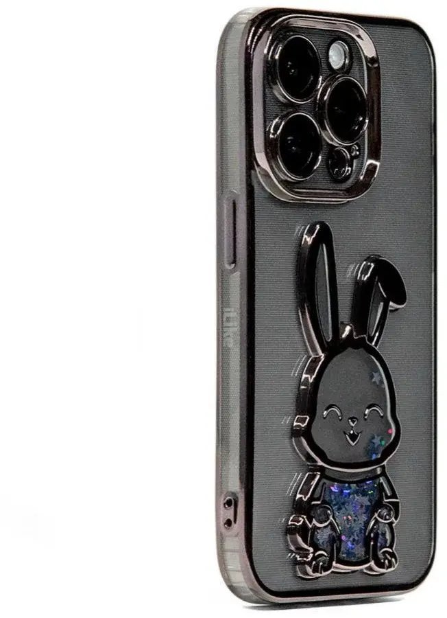 iLike Tylny pokrowiec Apple iPhone 14 Pro Max Silicone Case Print Desire Rabbit Black ILIAPP14PMPDRB