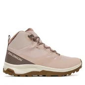 Buty trekkingowe damskie - Trekkingi Salomon Outsnap Waterproof L47854100 Różowy - miniaturka - grafika 1