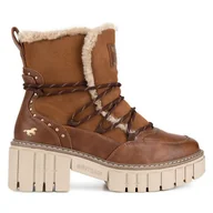 Botki damskie - Botki Mustang 1447-601 Brązowy - miniaturka - grafika 1