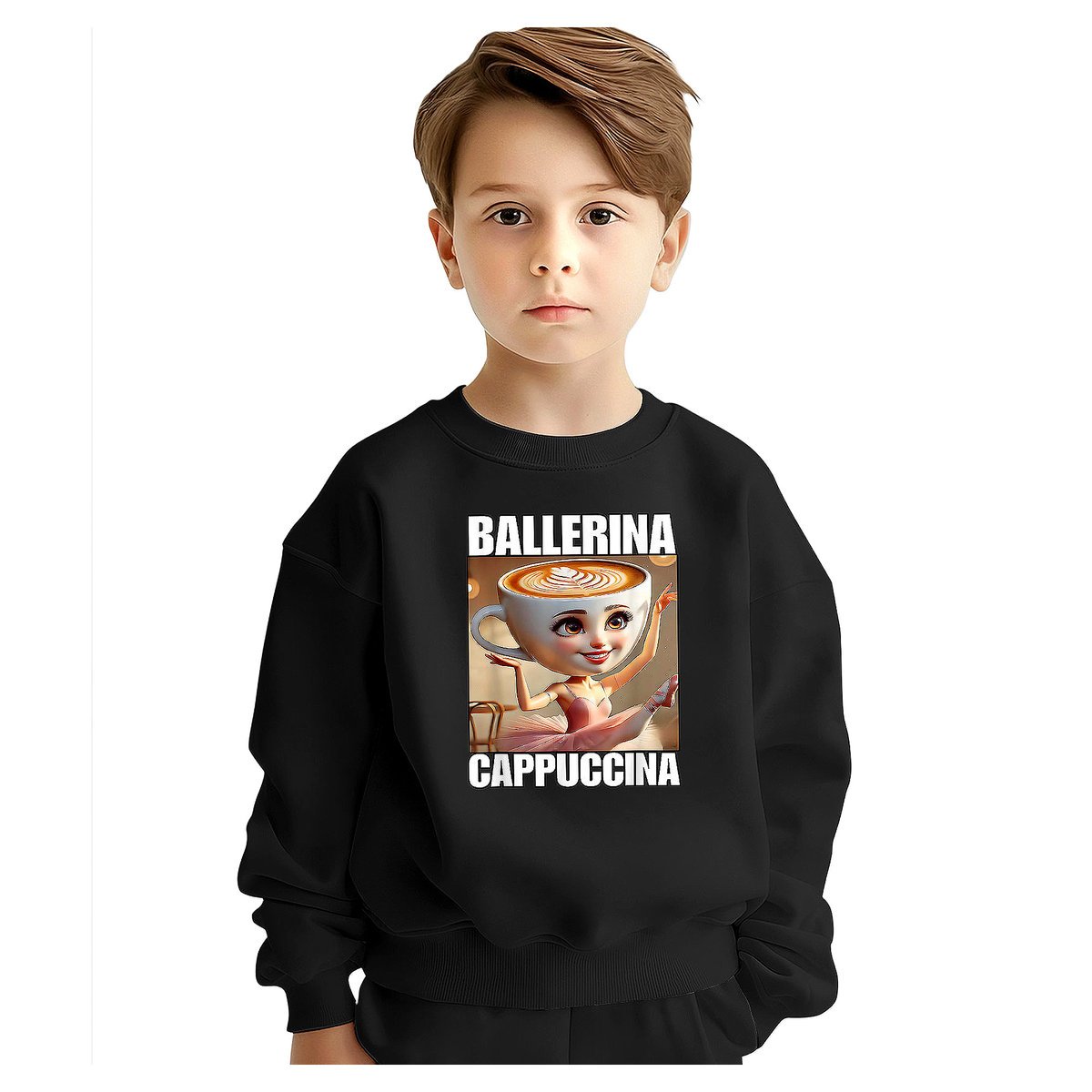 BLUZA DZIECIĘCA BRAINROT CAPPUCCINA BALLERINA 104 DLA DZIEWCZYNKI