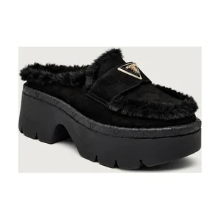 Guess Mule BRIDEEN shearling zamsz - Klapki i japonki damskie - miniaturka - grafika 1