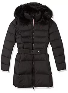 Tommy Hilfiger Damski wyściełany płaszcz z paskiem Sorona, Czarny, XXL - Płaszcze damskie - miniaturka - grafika 1