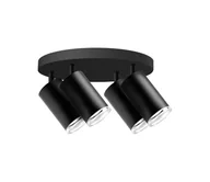 Lampy sufitowe - Łazienkowe oświetlenie punktowe TURYN 4xGU10/10W/230V IP44 czarne - miniaturka - grafika 1