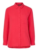 Bluzki damskie - Pieces Bluzka "Sastina" w kolorze czerwonym - miniaturka - grafika 1