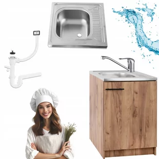 Szafka Kuchenna 60 x50 Dąb Złoty + Zlew Deante + Bateria Chrom Syfon - Meble kuchenne Szafka Kuchenna 60 x50 Dąb Złoty + Zlew Deante + Bateria Chrom Syfon - Meble kuchenne - miniaturka - grafika 1