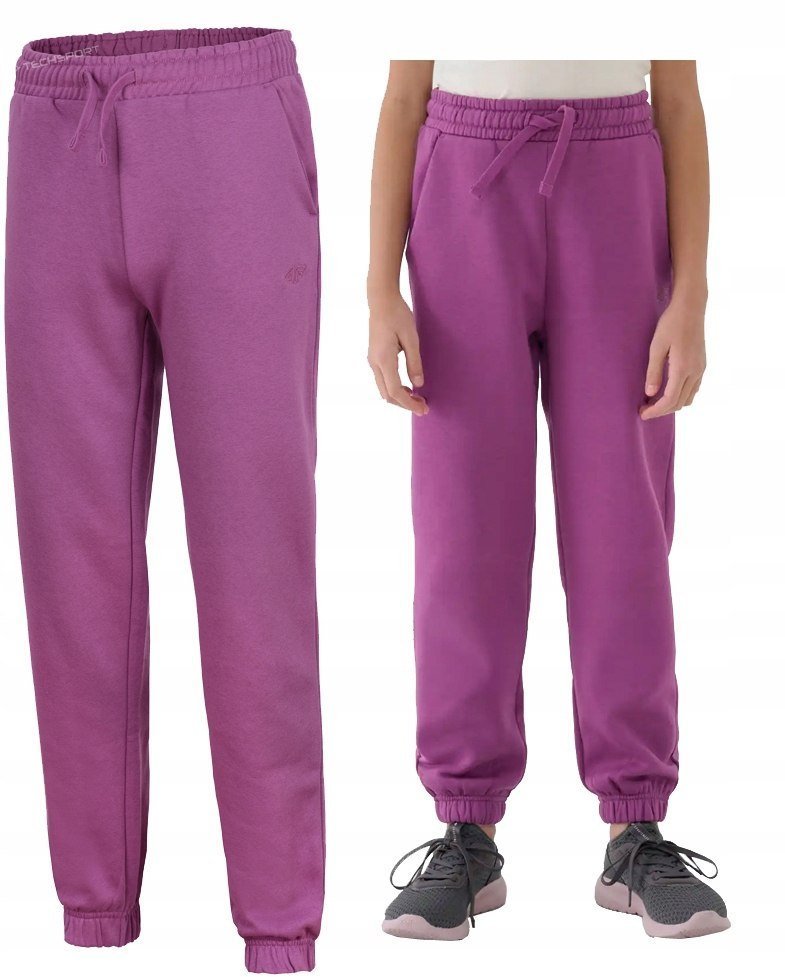 4F OCIEPLANE DZIEWCZÄCE SPODNIE DRESOWE DRESY BAWEĹNA JOGGERY / rozm 152