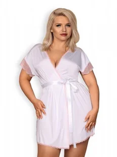Bielizna-Girlly peniuar biały XXL - Obsessive - Szlafroki damskie - miniaturka - grafika 1