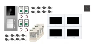 Zestaw wideodomofon 4-rodzinny WiFi  4xM10W-X + stacja bramowa S11-4 - Vidos - Wideodomofony - miniaturka - grafika 2