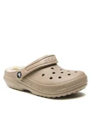Klapki i japonki męskie - Crocs Klapki Crocs Classic Lined Clog 203591 Beżowy - miniaturka - grafika 1