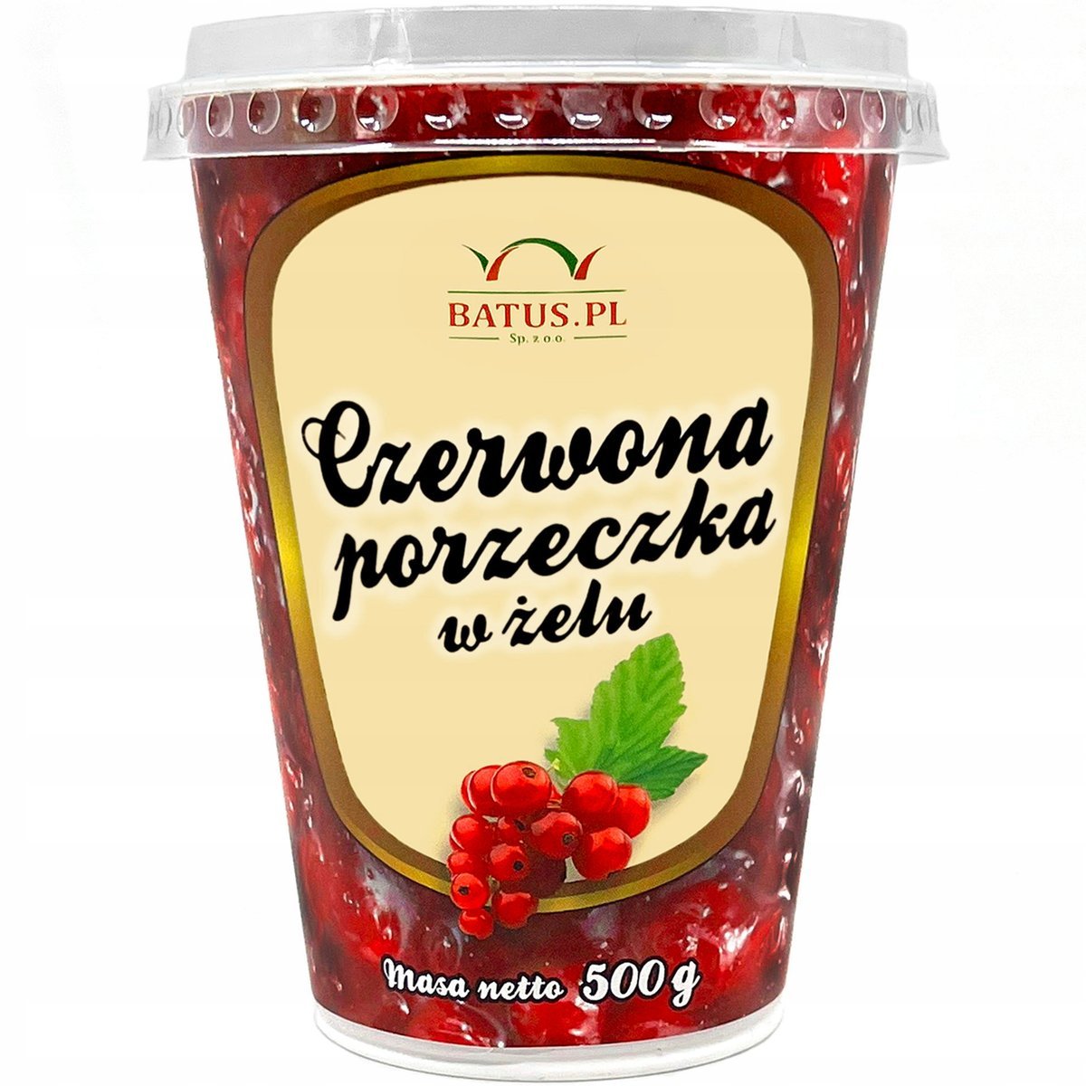 Czerwona Porzeczka W Żelu 65% Frużelina 500 G