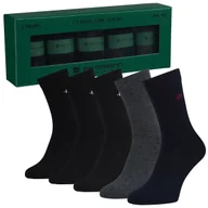 Skarpetki męskie - 5x BAWEŁNIANE SKARPETY MĘSKIE SKARPETKI DŁUGIE GARNITUROWE PETERSON 40-45 CZARNY SZARY GRANATOWY - miniaturka - grafika 1