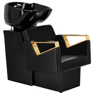 Myjki fryzjerskie - Myjnia myjka fryzjerska barberska Tomas Gold do salonu fryzjerskiego barberskiego ruchoma ceramiczna misa armatura bateria słuchawka - miniaturka - grafika 1