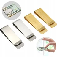Portfele - 4X ZŁOTY SREBRNY KLIPS SPINKA DO BANKNOTÓW WIZYTÓWKI DOKUMENTY KARTY - miniaturka - grafika 1