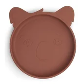 Śliniaki i fartuszki - Nuuroo silikonowy talerzyk obiadowy duży KOALA Mahogany - miniaturka - grafika 1