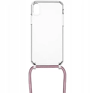 Fixed Etui Pure Neck do iPhone XR, przezroczyste ze smyczą różową - Etui i futerały do telefonów - miniaturka - grafika 1
