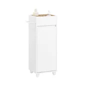 Szafki łazienkowe - Szafka łazienkowa Regał kosmetyki składanym koszem na pranie BZR159-W - miniaturka - grafika 1