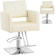 Fotele fryzjerskie - Fotel fryzjerski barberski kosmetyczny z podnóżkiem Physa RIBBLETON - kremowy - miniaturka - grafika 1