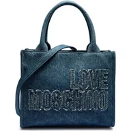 Torebki damskie - Love Moschino Jeansowy kuferek - miniaturka - grafika 1