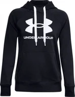 Bluzy damskie - Under Armour Bluza damska Rival Fleece Logo Hoodie Czarna r. M - miniaturka - grafika 1