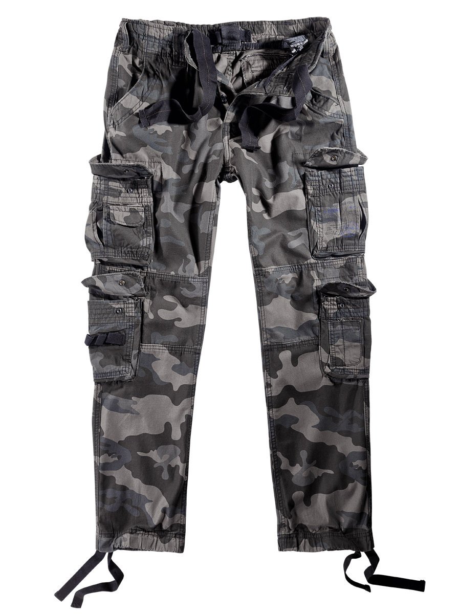 spodnie bojówki PURE SLIM FIT TROUSERS darkcamo-XXL